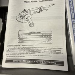 Ryobi 4 1/2” Angle Grinder