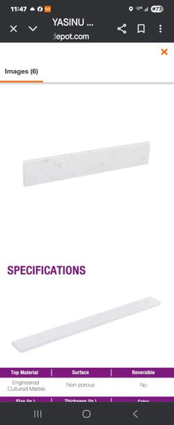 Vanity Splash  60 Inches  