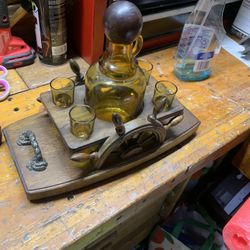 Vintage Nautical Themed Saki Set