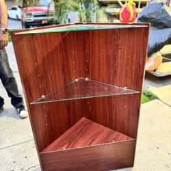 Corner Shelf - Glass / Wood