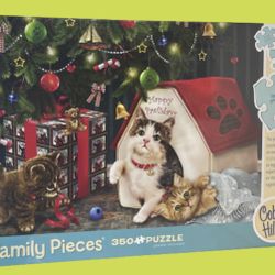 New Sealed Cobble Hill Puzzles Happy Pawlidays 350 Piece Holidays Family Jigsaw Puzzle 