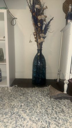 Nice Heavy Floor Vase Navy Blue