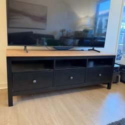 IKEA TV unit, black-brown/light brown, 58 1/4x18 1/2x22 1/2 "