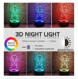 Disney Stitch 3D Led Night Light Lamp