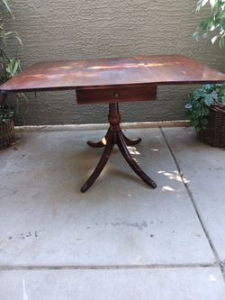 Antique Drop Leaf Mahogany False Drawer Dinning Room Table With Claw F