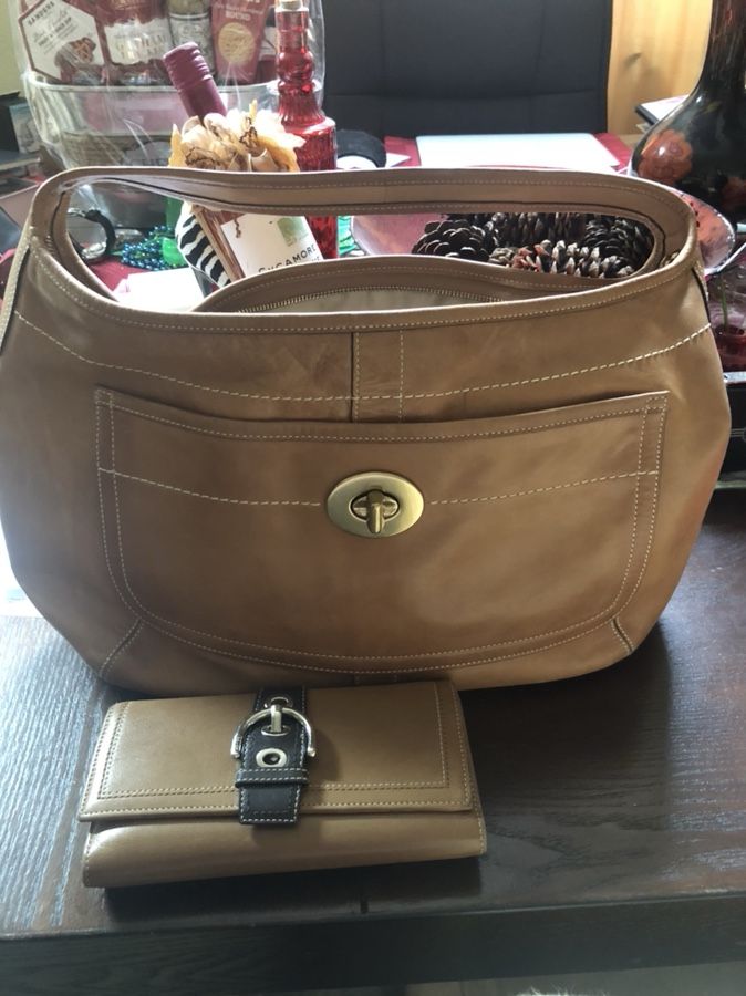 Tan Coach And Wallet bundle