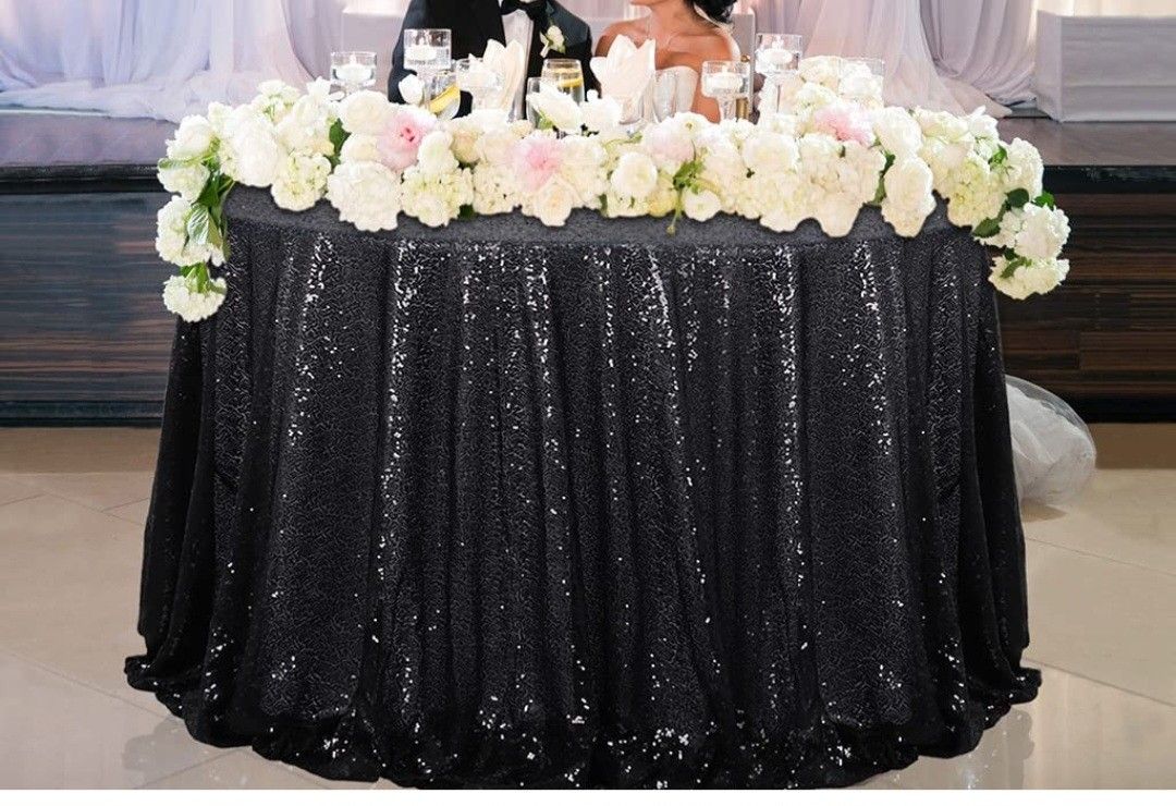 Black Sequin Tablecloth
