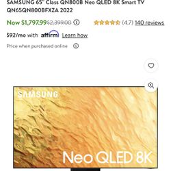 65” Samsung Tv Neo Qled 2022