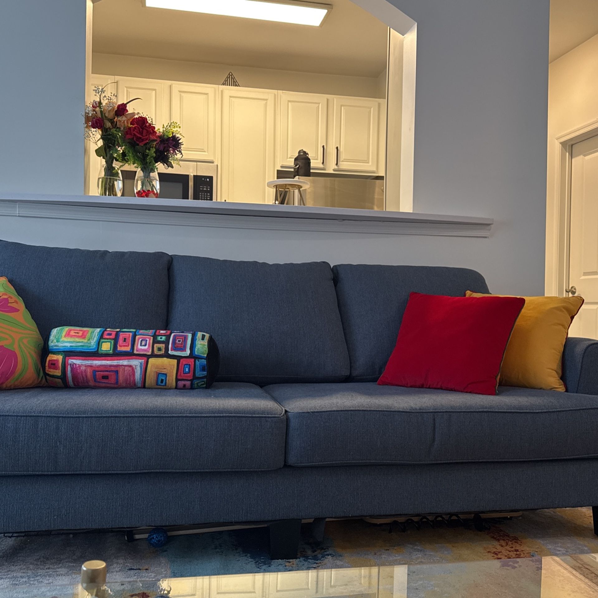 Blue Traditional Couch