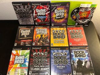 Rock band and guitar hero games