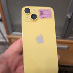 Yellow Tmobile/metro pcs Apple IPhone 14 5g 128gb 100 Battery Health 