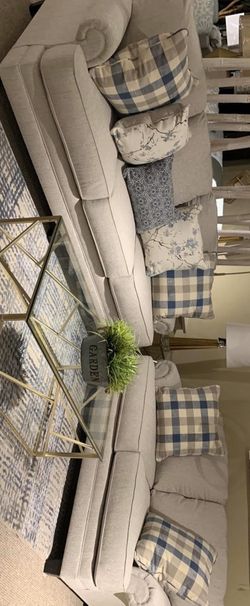 Meggett Linen Living Room Set -Sofa and Loveseat