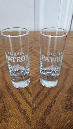 TEQUILA PATRON SHOT GLASS 2 OF THEM