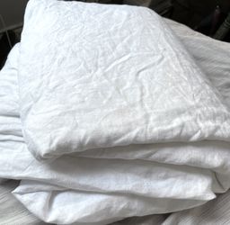 Linen Duvet Cover. White Linen Fabric. Great Condition King Size Linen Fabric