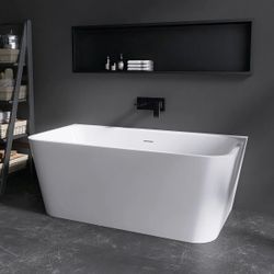 Tidal 55'' Acrylic Tub Deep Soaking Acrylic Bathtub DU012-55W