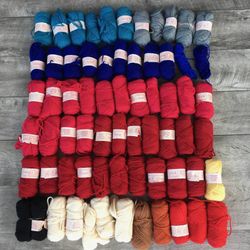 Huge Lot 67 Vintage Patons Double Quick Knitting Wool Yarn Skeins
