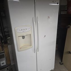 Maytag side-by-side refrigerator.