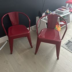 Two Red Stylish Kids Chairs 