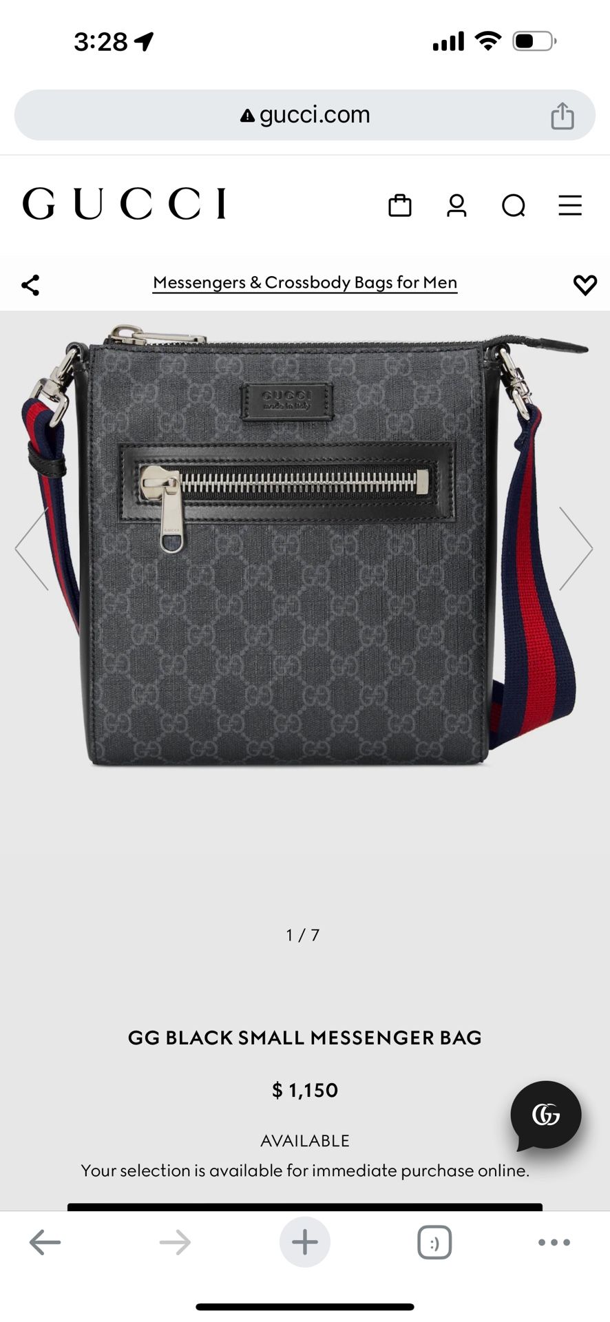 Gucci Men’s Messenger Bag