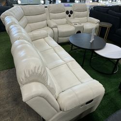 Living Room Recliner Sectional with Bluetooth Speaker and LED Lights ( Black, Grey, Brown, White)