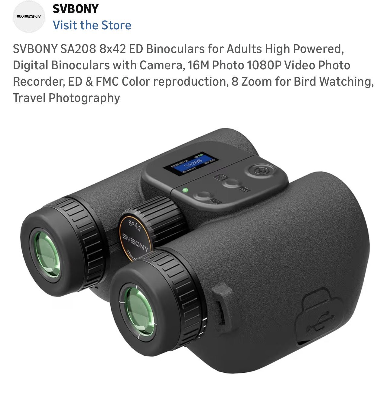 SVBONY Sa208 8x42 Binoculars