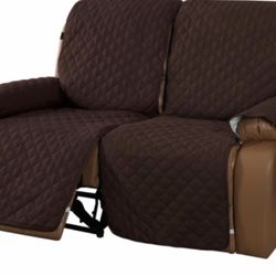 MeilleMaison Recliner Sofa Slipcover Couch Covers for 2 Cushion Couch, Non Slip Recliner, Washable Furniture Protector for Kids/Dog/Pets (2 Seater, Ch