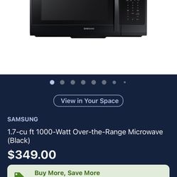 Samsung Over Range Microwave Black 