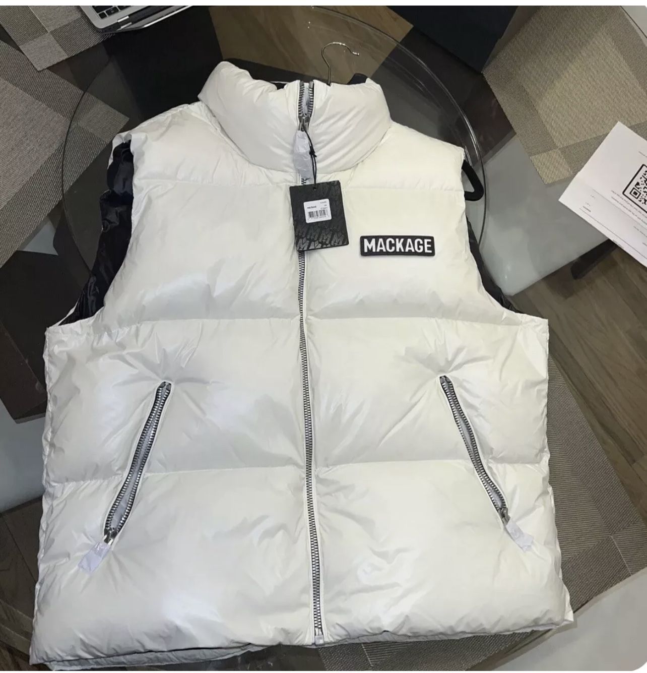 MACKAGE KANE VEST WHITE NEW 