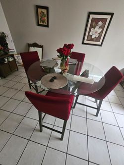 Glass Table w/4 chairs for sale