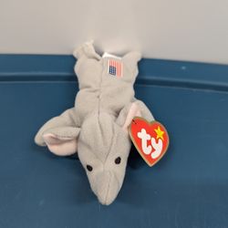 TY Beanie baby Vintage RARE 1999 Righty the elephant w/ tag plush collectible Toy 2nd gen