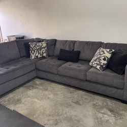 Ashley Furniture Owensbe Gray Sectional Couch with Chaise - 2 pieces