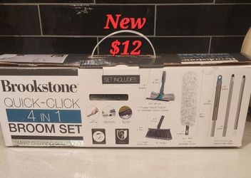 Brookstone Quick-Click 4-in-1 Broom Set