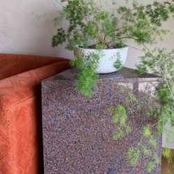 MID CENTURY Post Modern Triangle END TABLE Stand PEDESTAL Marble STONE So cool! 24x24x24x27