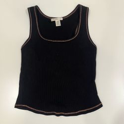 Black Ribbed Tank Top – Women’s – Size M