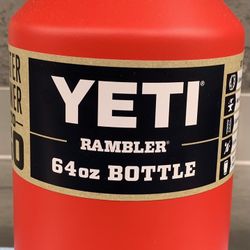 BRAND NEW YETI RESCUE RED 64oz. Rambler Tumbler Container 