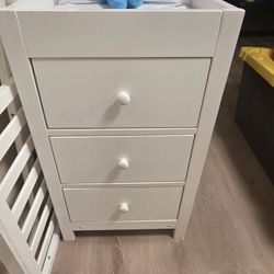 Complete Nursery Set - White Crib, Mattress, & 3-Drawer Changing Table/toddler Bed