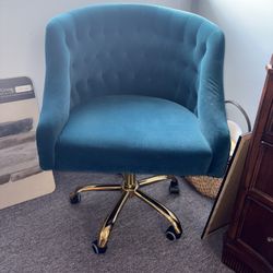 Velvet swivel office desk chair