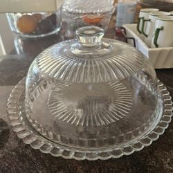 Large Crystal Cake Dish