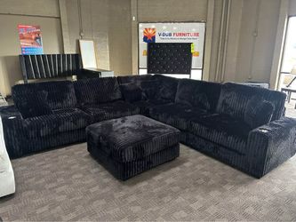 Extra deep and comfy black modular sectional