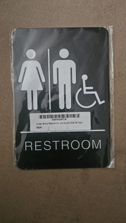 Unisex Restroom Brail Sign 3m Tape