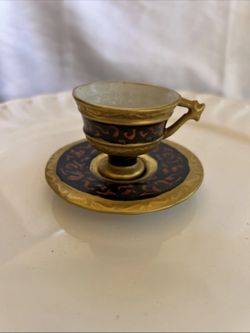 Orisia Collectible Hand Painted Tea Cup and Saucer