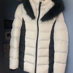 Guess Coat With Faux Fur Lined Hood