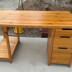 IKEA Pine Desk with Drawers 