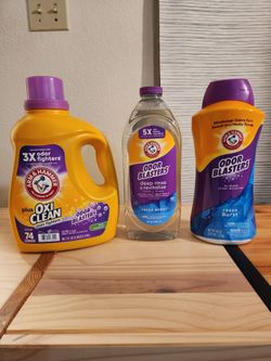 ARM &HAMMER LAUNDRY DETERGENT AND OXI CLEAN STAINED REMOVER . $15 EACH