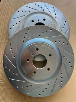 FX50 G37 Q50 Q60 Nissan 350z 370z Sport Front set Drill Slot Rotors Ceramic Pads