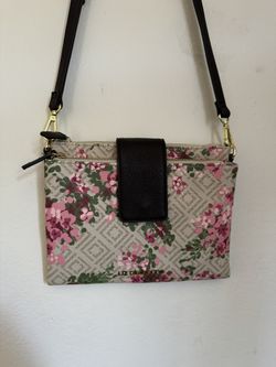 Liz claiborne crossbody Purse, Floral With Brown Trim