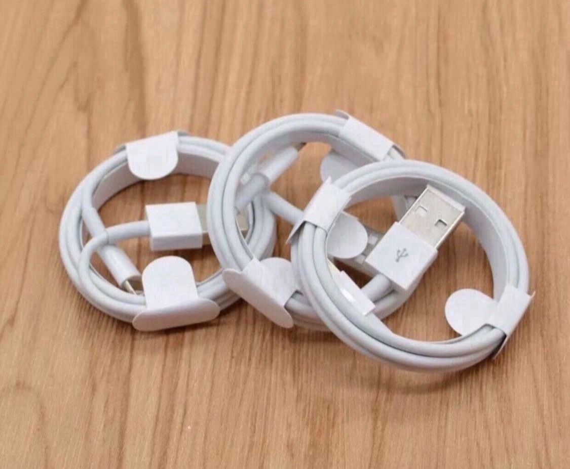 3 Charger Cables Cords For iPhone 5 6 7 8 X 11 12 13 14 Pro Max - charging cables 3 FT Long Chargers