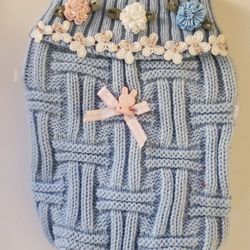 XS Easter Pet DOG Sweater Spring Bunny Blue New