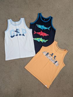3 Gap Kids Boys Size M (8-9) Graphic Tank Tops~New~Price Includes All 3 Shirts