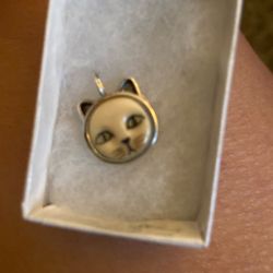 Michelle Tapia Original Yellow Eyes Cat Pendant